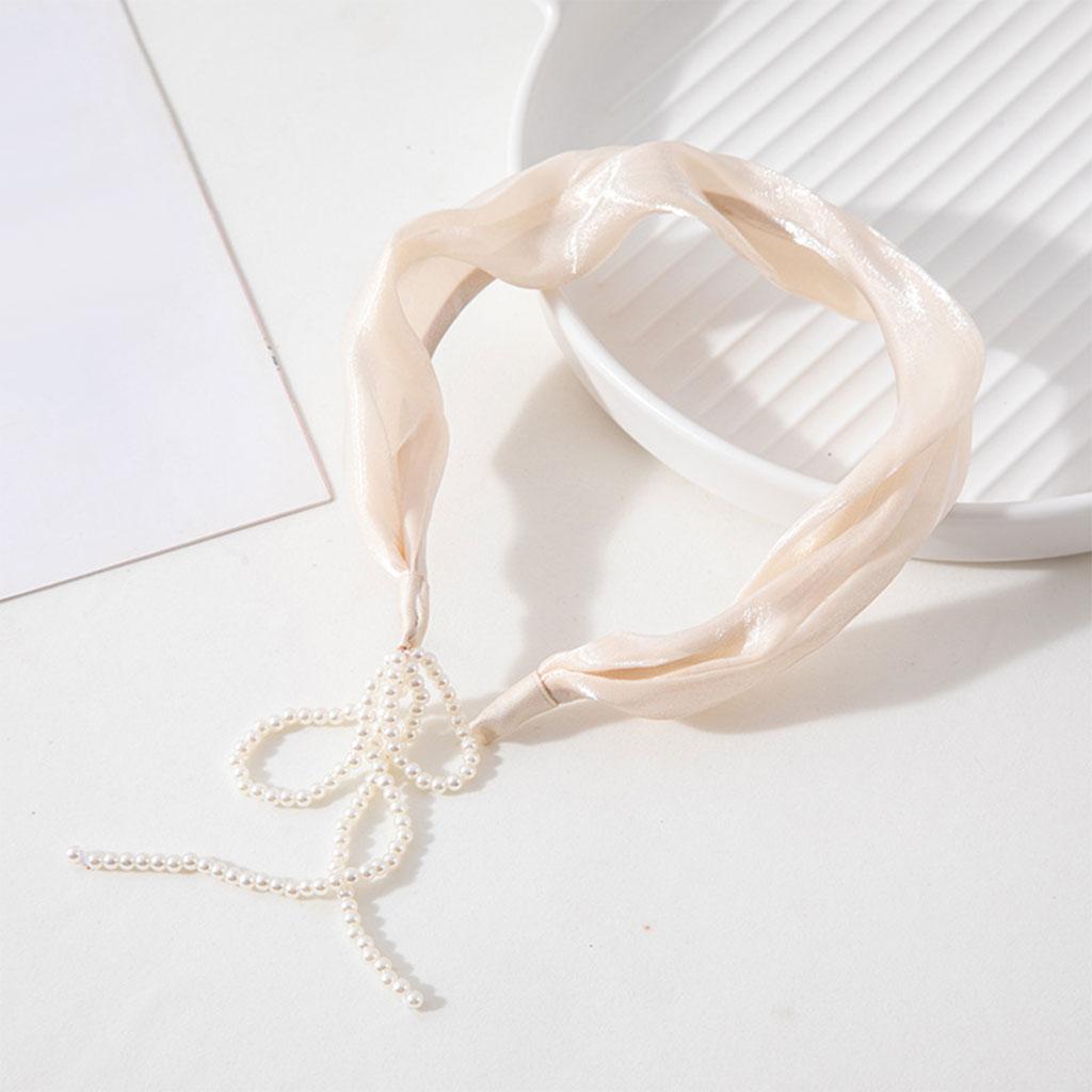 Women Tassel Earring Hairband Sweet Headdress Pendant for Female Girls Beige