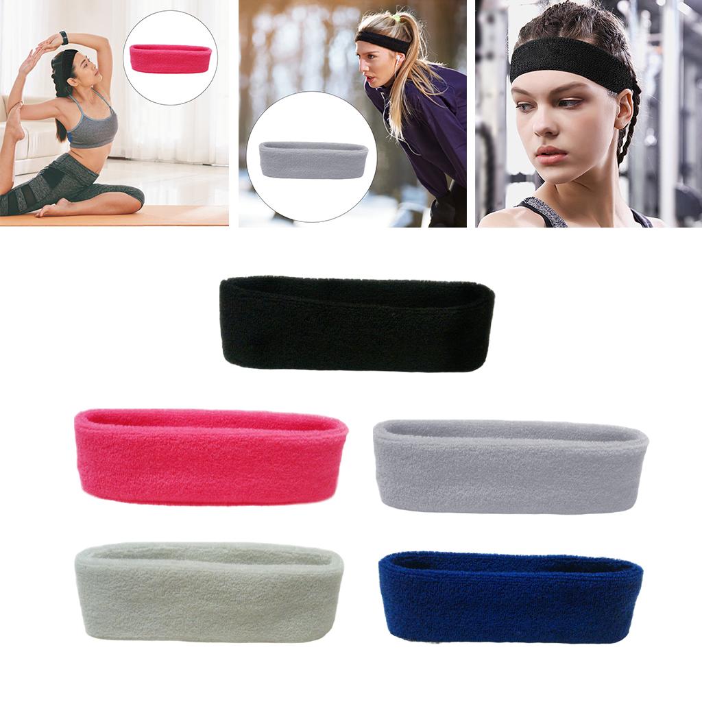 Sweatbands Towel Sports Headband Thin Elastic for Washing Bath Salon Black