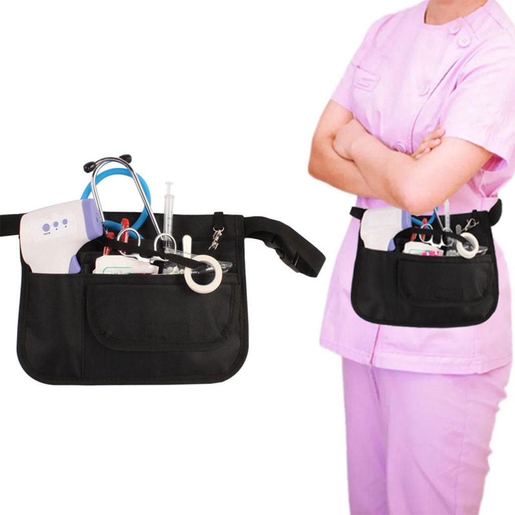 Waist Bag Nurse Pouch for Portable Tool Pocket Organizer Belt black