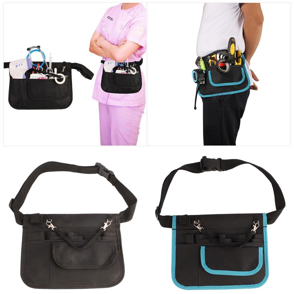 Waist Bag Nurse Pouch for Portable Tool Pocket Organizer Belt black