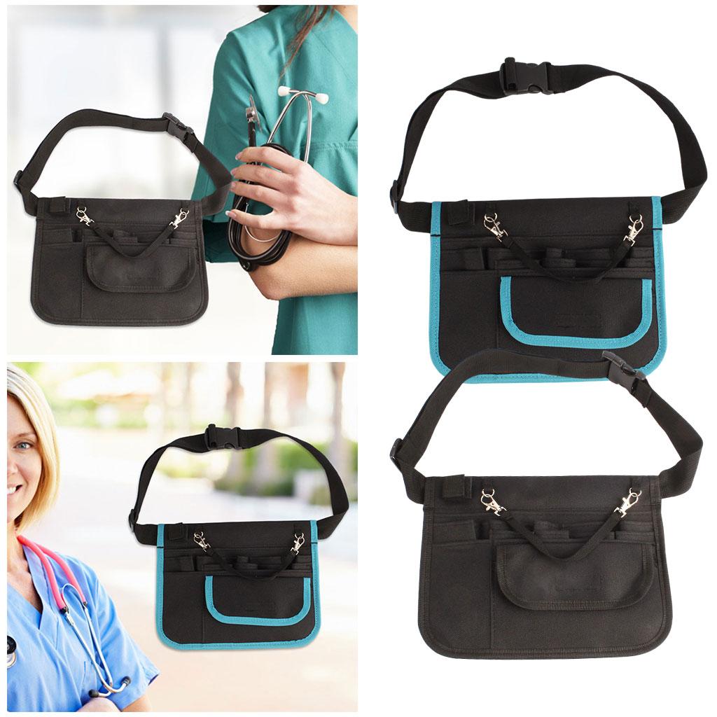 Waist Bag Nurse Pouch for Portable Tool Pocket Organizer Belt black