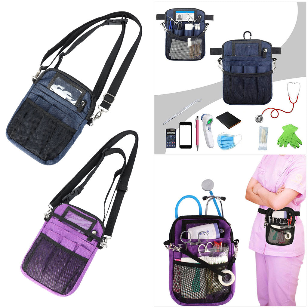 Nurse Fanny Pack Multi Compartment for Bandage Tools Purple