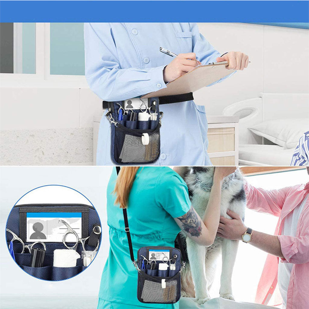 Nurse Fanny Pack Multi Compartment for Bandage Tools Dark Blue