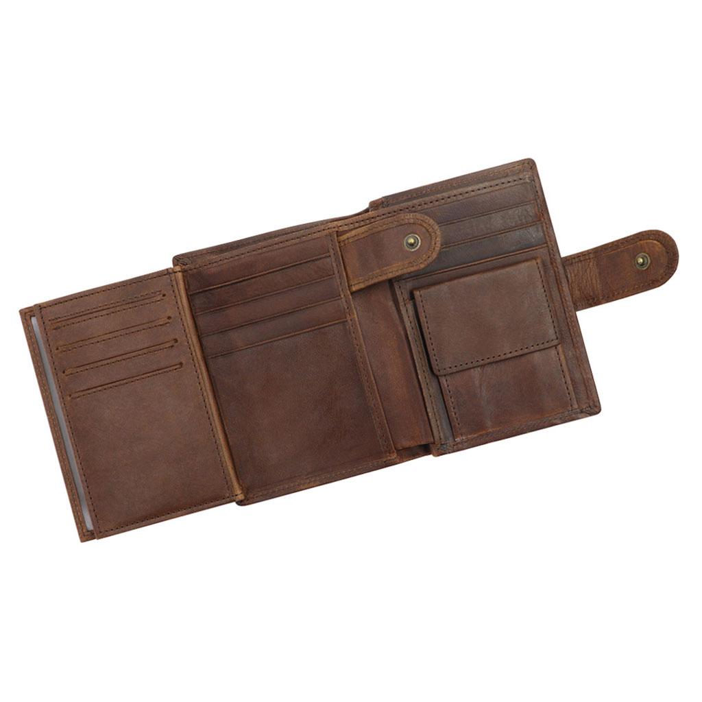 Trifold Wallet Zip Coin Pocket Purse Zip Minimalist Mens coffee