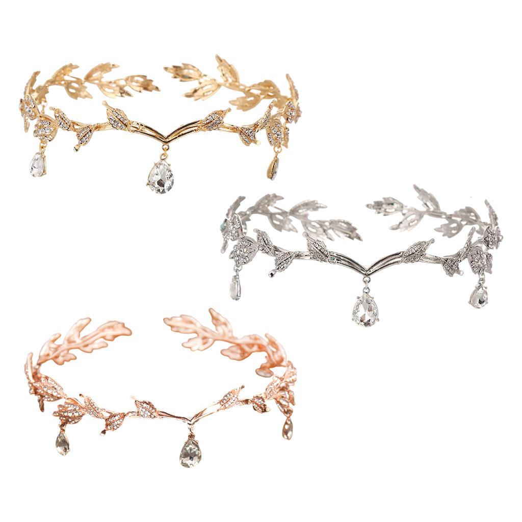Forehead Chain Headband Crystal Crown for Hair Jewelry Ornament Silver