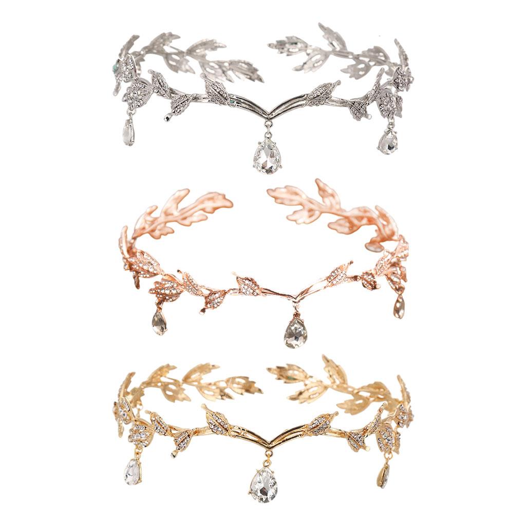 Forehead Chain Headband Crystal Crown for Hair Jewelry Ornament Silver