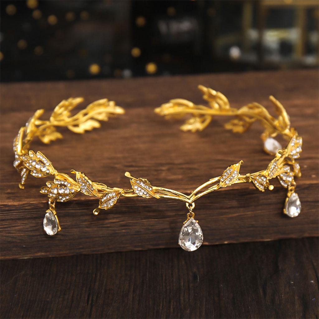 Forehead Chain Headband Crystal Crown for Hair Jewelry Ornament Gold