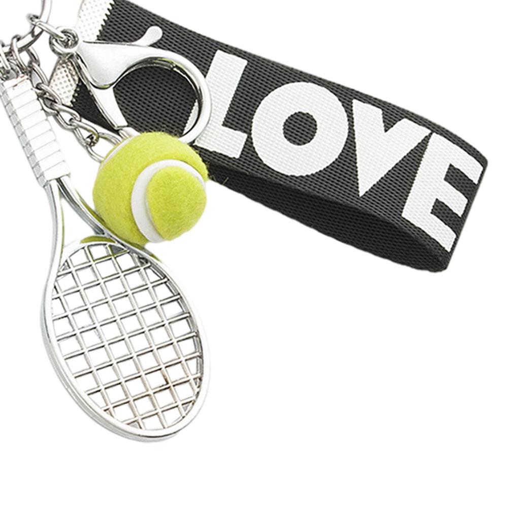 Tennis Racket Keychain Novelty Fashionable for Tennis Lovers Players Green