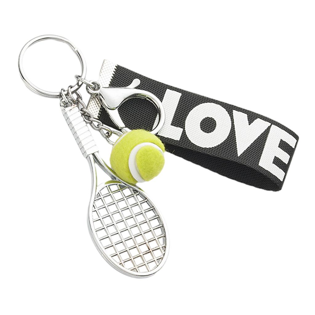 Tennis Racket Keychain Novelty Fashionable for Tennis Lovers Players Green