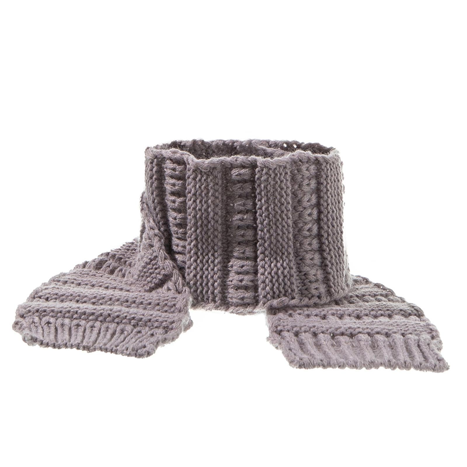 2Pcs Baby Winter Warm Hat Kids Knit Beanie Scarf Set Windproof Gray Scraf