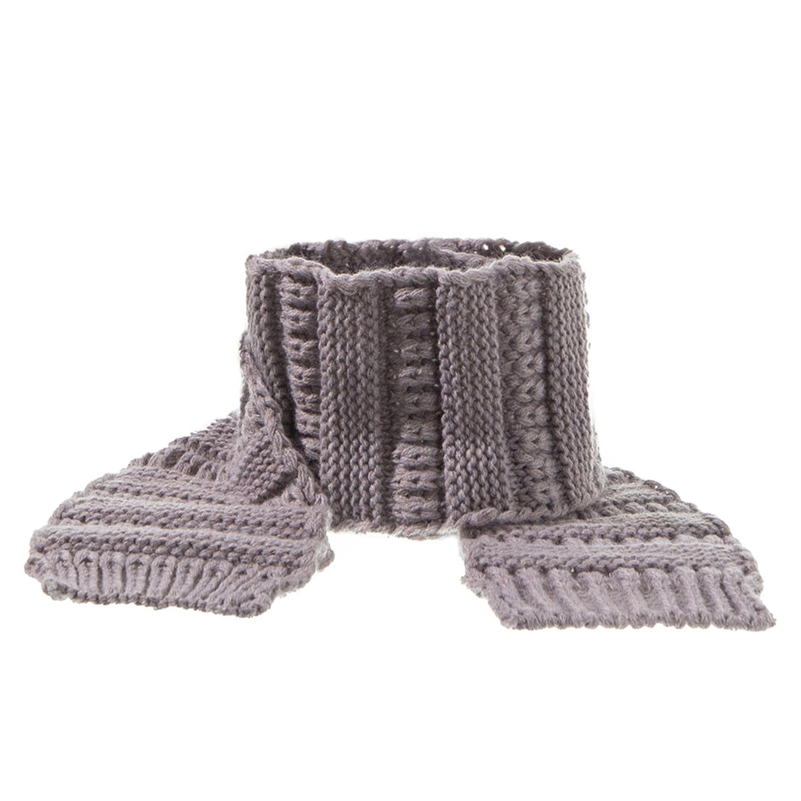 2Pcs Baby Winter Warm Hat Kids Knit Beanie Scarf Set Windproof Gray Scraf