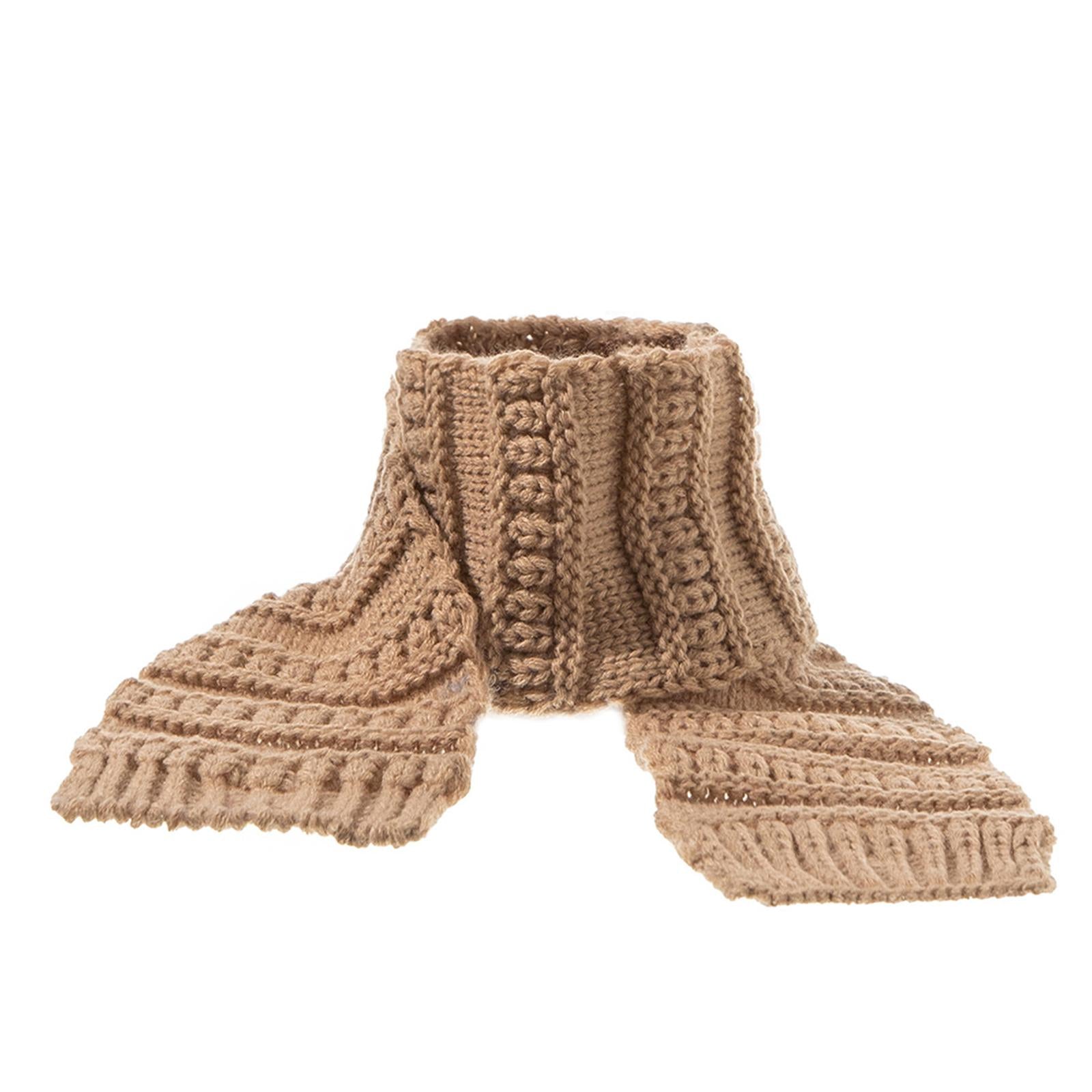 2Pcs Baby Winter Warm Hat Kids Knit Beanie Scarf Set Windproof Khaki Scraf
