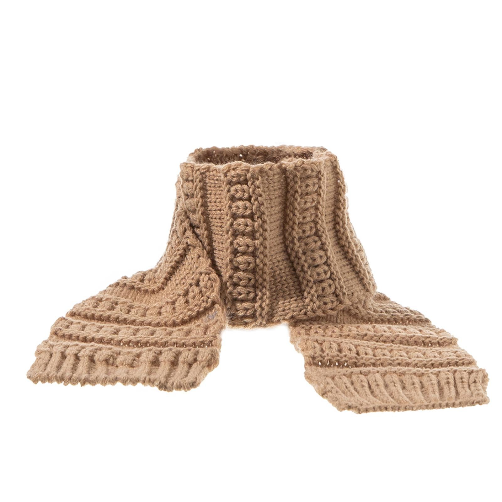 2Pcs Baby Winter Warm Hat Kids Knit Beanie Scarf Set Windproof Khaki Scraf