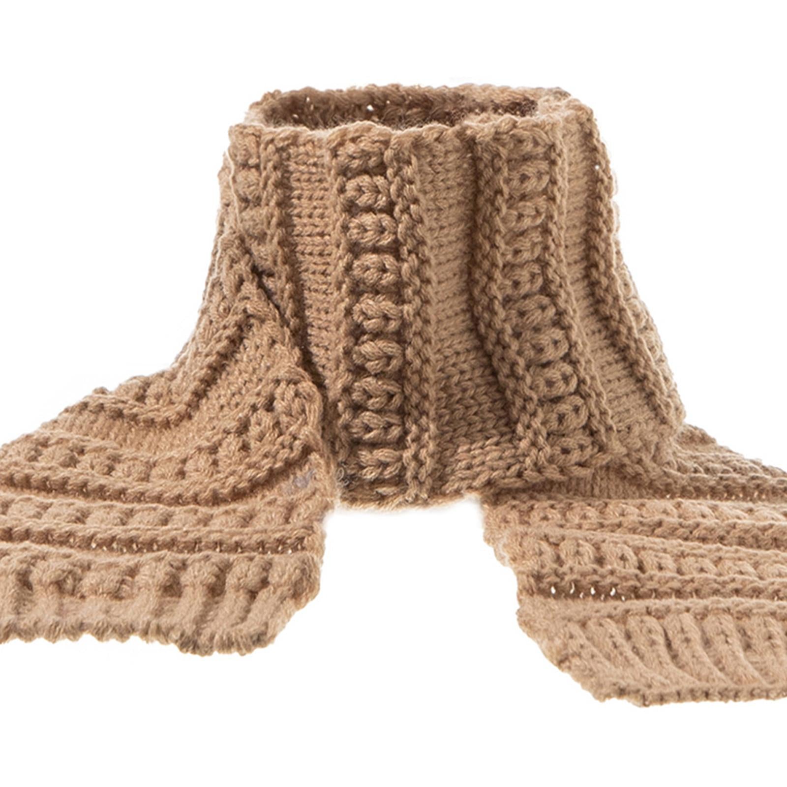 2Pcs Baby Winter Warm Hat Kids Knit Beanie Scarf Set Windproof Khaki Scraf