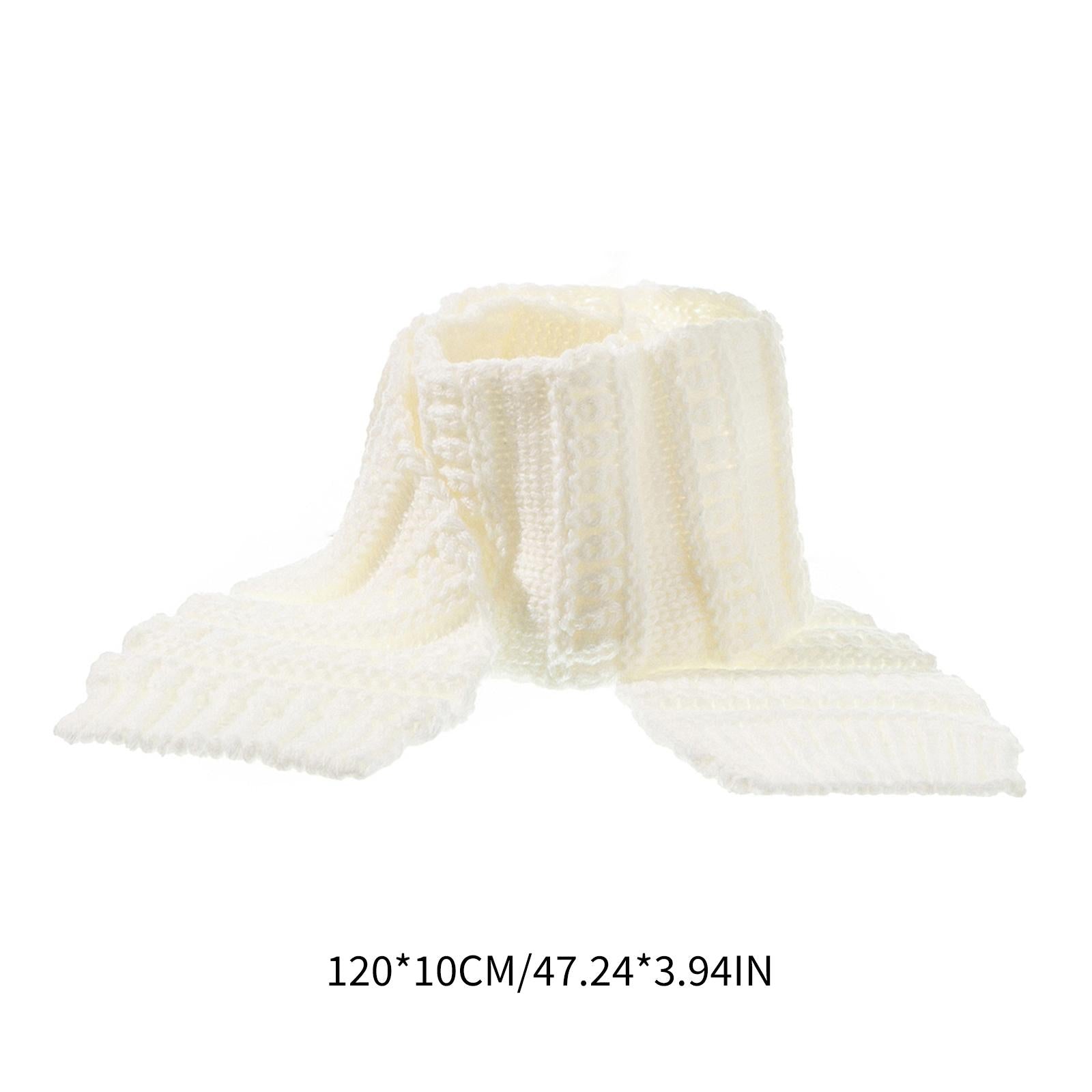 2Pcs Baby Winter Warm Hat Kids Knit Beanie Scarf Set Windproof White Scraf