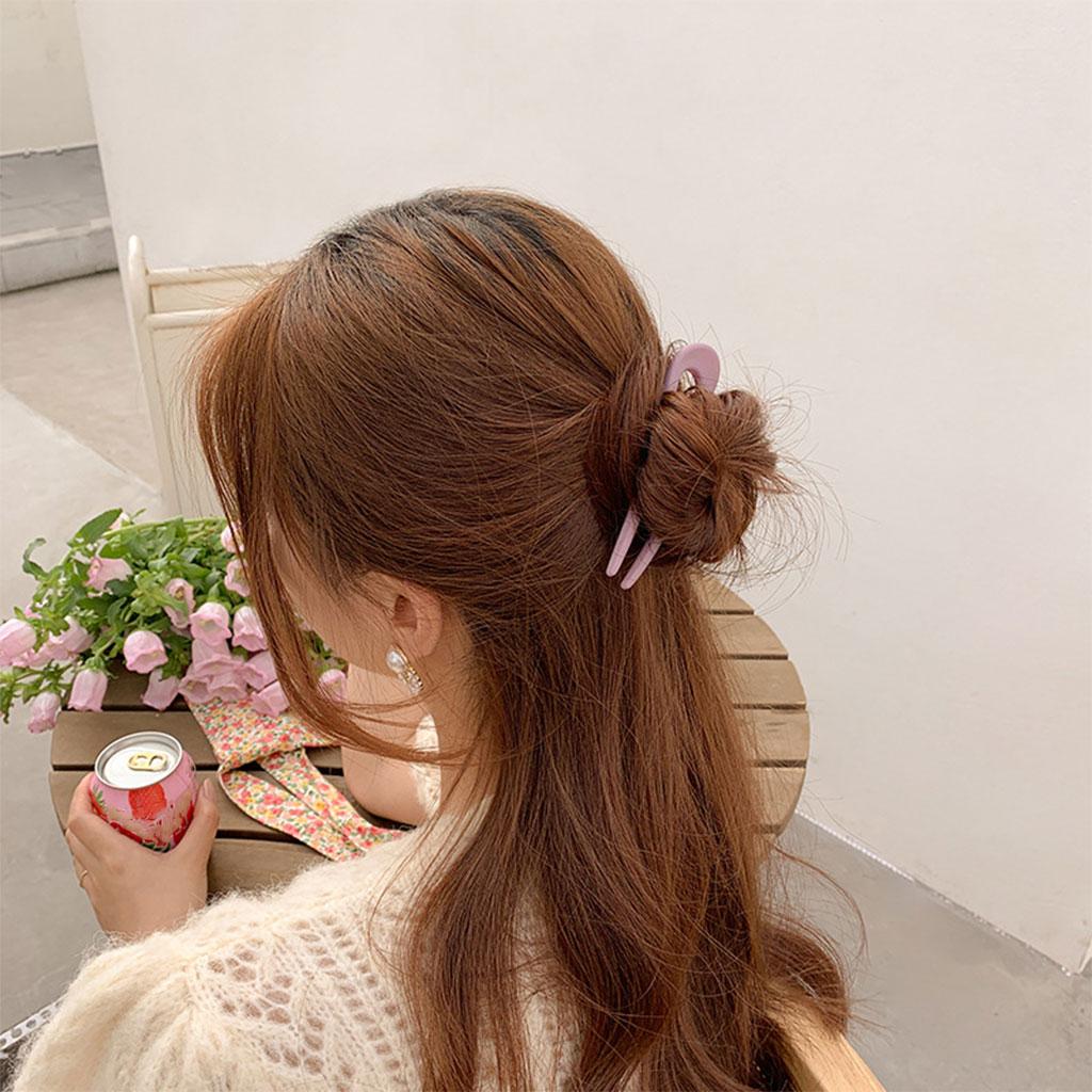 Hair Sticks Headwear U Shape Hair Pin for Lady Fashion Styling Purple