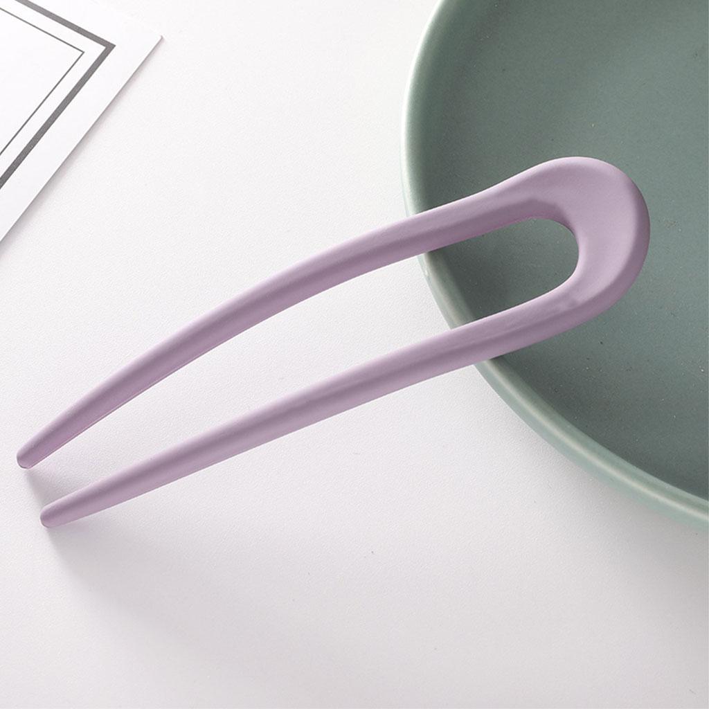 Hair Sticks Headwear U Shape Hair Pin for Lady Fashion Styling Purple