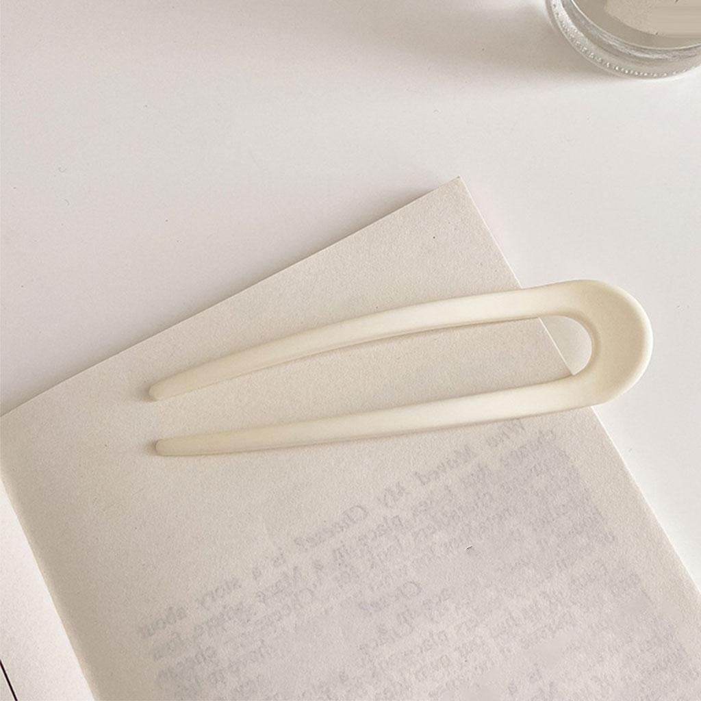 Hair Sticks Headwear U Shape Hair Pin for Lady Fashion Styling Beige