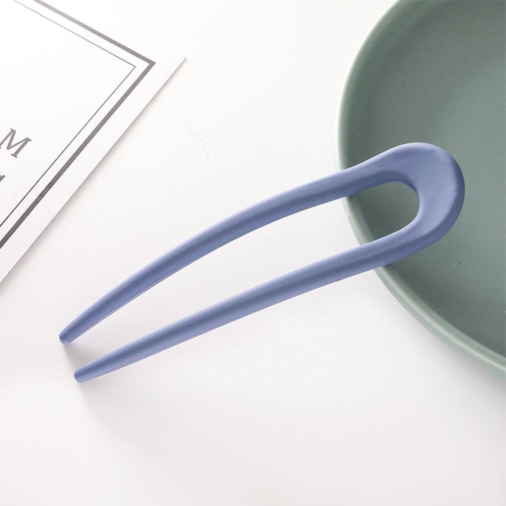 Hair Sticks Headwear U Shape Hair Pin for Lady Fashion Styling Blue