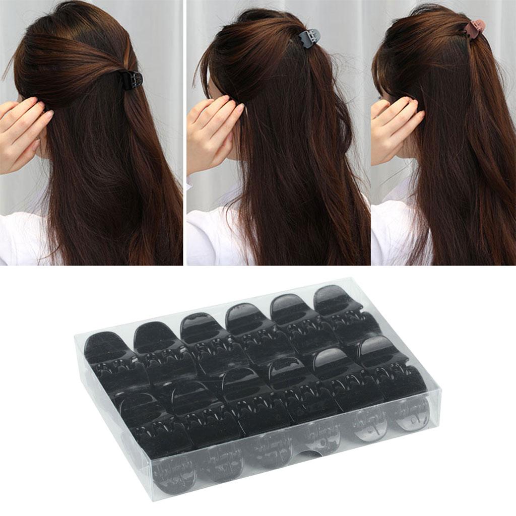 24 Pieces Hair Claws Small Mini Barrettes Hair Accessories Hair Clip Clamp Black
