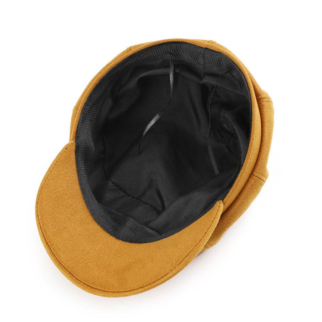 Warm Solid Berets Hat Chain Flat Hat Visor Peaked Hat Outdoor Yellow