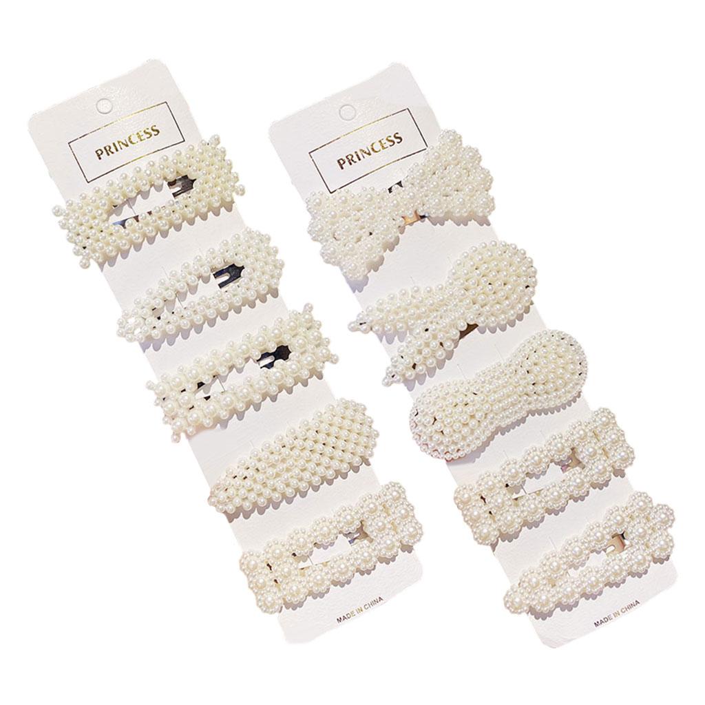 5 x Elegant Hairpin Barrettes Pearl Hair Clips for Girls Style 1