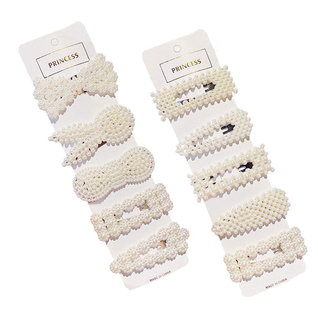 5 x Elegant Hairpin Barrettes Pearl Hair Clips for Girls Style 1