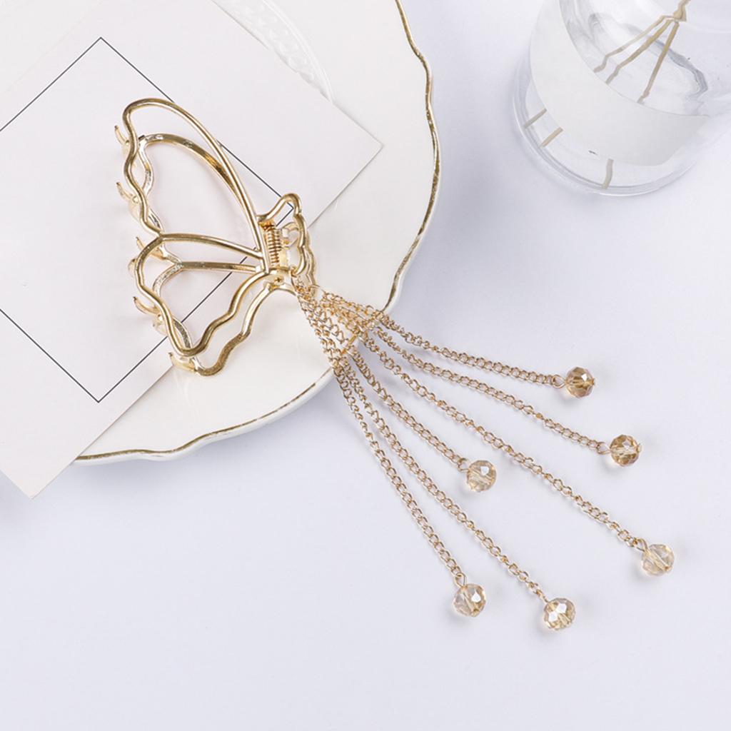 Claw Clips Alloy Tassel Hair Catch Clip for Long Hair Ponytail Butterfly