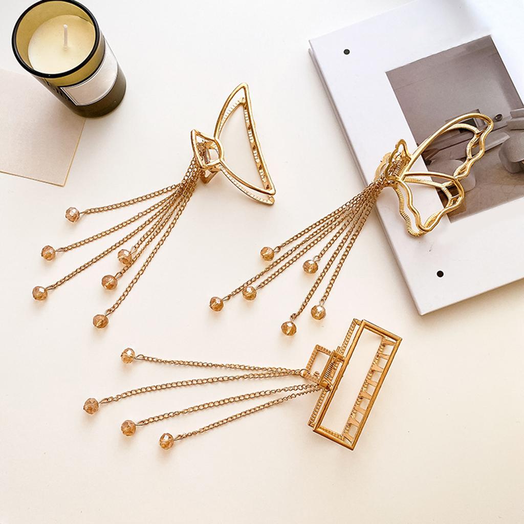 Claw Clips Alloy Tassel Hair Catch Clip for Long Hair Ponytail Butterfly