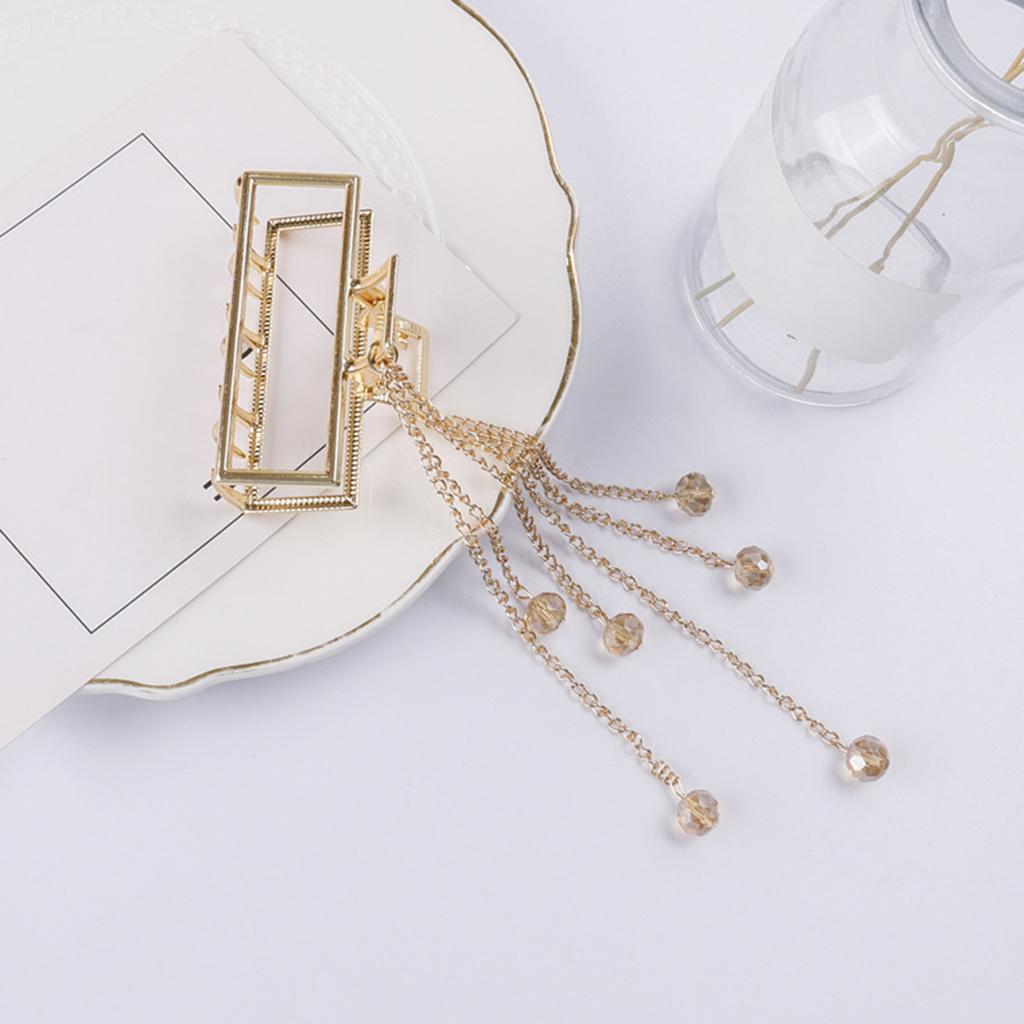 Claw Clips Alloy Tassel Hair Catch Clip for Long Hair Ponytail Square