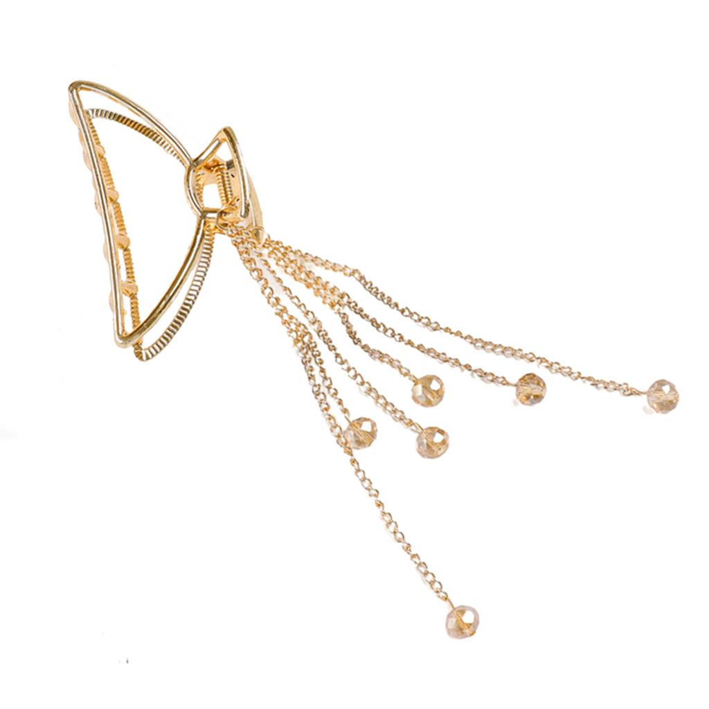 Claw Clips Alloy Tassel Hair Catch Clip for Long Hair Ponytail Semicircle
