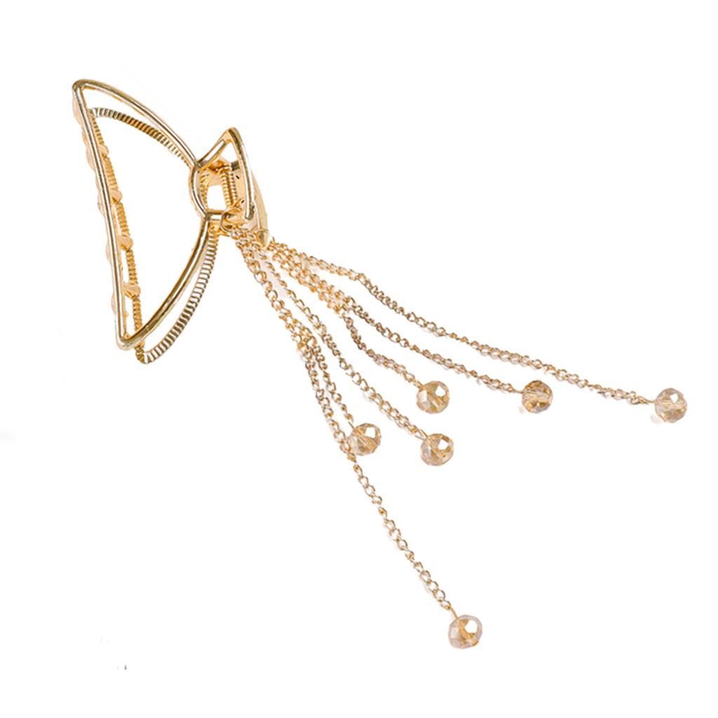 Claw Clips Alloy Tassel Hair Catch Clip for Long Hair Ponytail Semicircle
