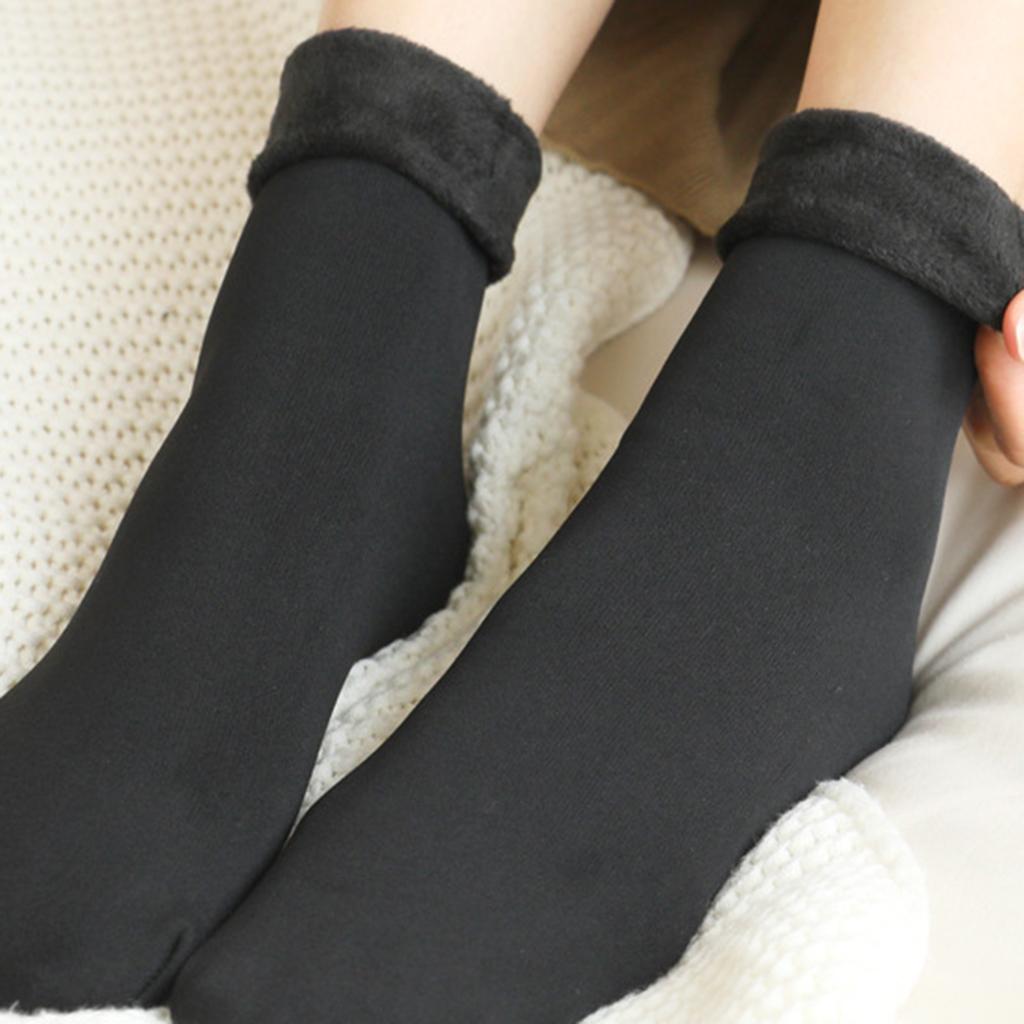 Winter Warm Thick Socks Snow Boots Thermal Socks Velvet Sleeping Socks Black