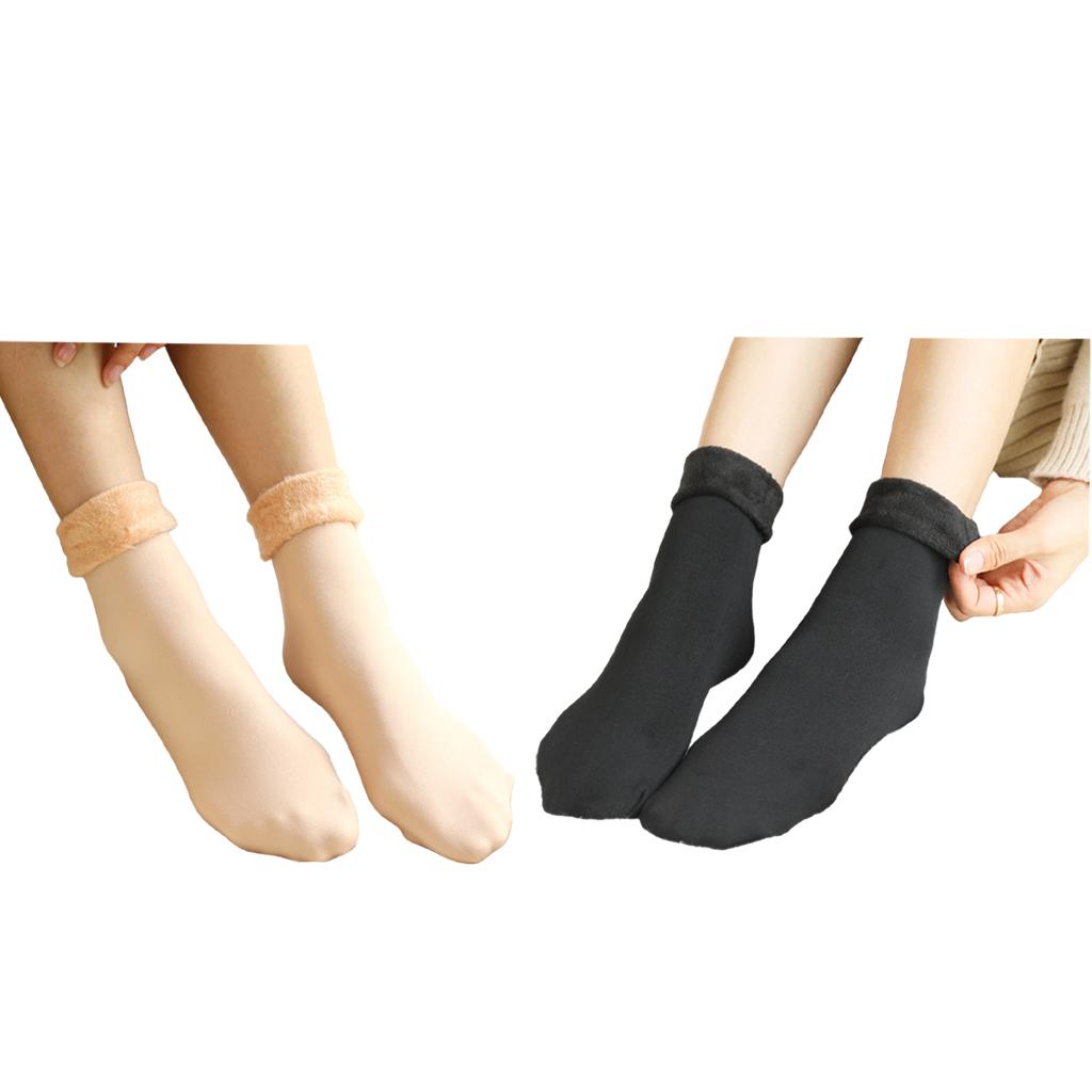 Winter Warm Thick Socks Snow Boots Thermal Socks Velvet Sleeping Socks Black