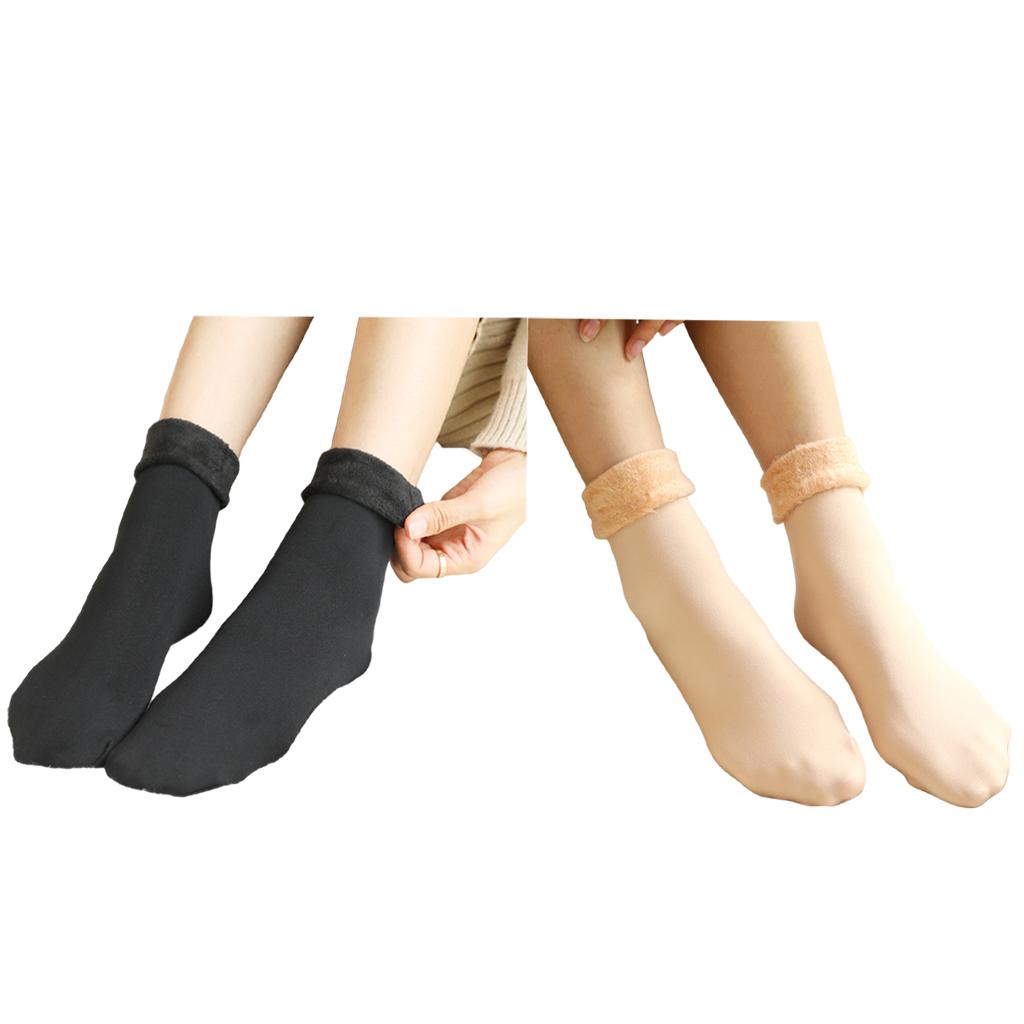 Winter Warm Thick Socks Snow Boots Thermal Socks Velvet Sleeping Socks Black