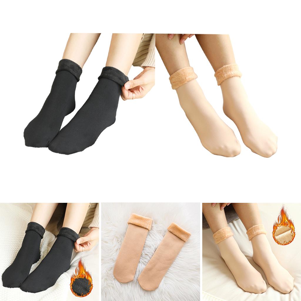Winter Warm Thick Socks Snow Boots Thermal Socks Velvet Sleeping Socks Black