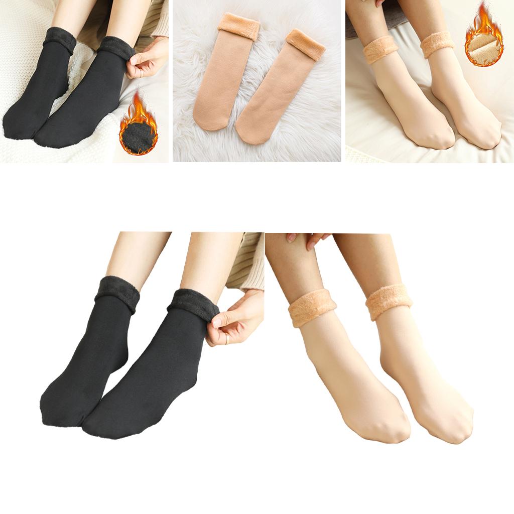 Winter Warm Thick Socks Snow Boots Thermal Socks Velvet Sleeping Socks Black