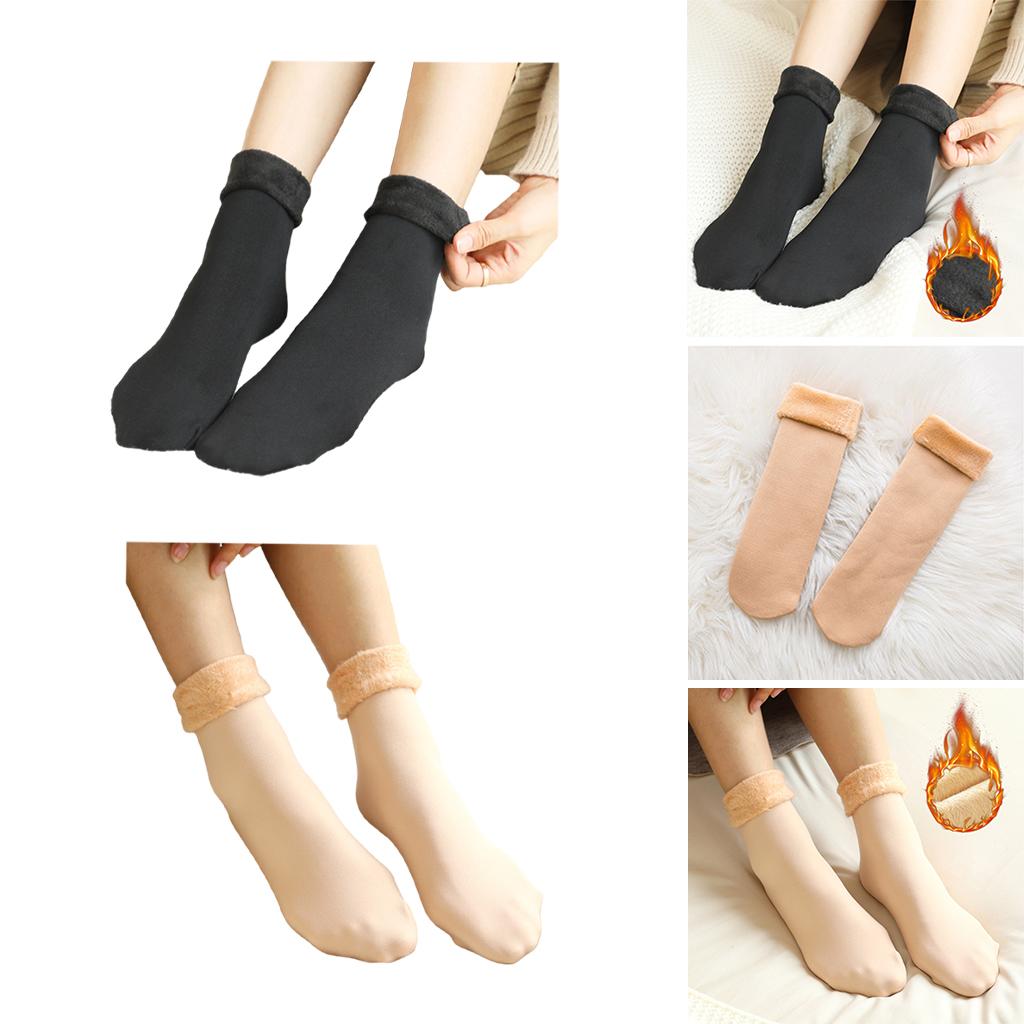 Winter Warm Thick Socks Snow Boots Thermal Socks Velvet Sleeping Socks Black