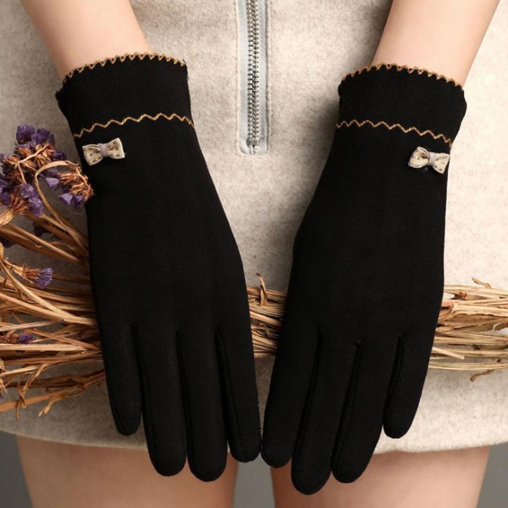 Women Winter Gloves with Sensitive Touch Screen for Women Girls Black
