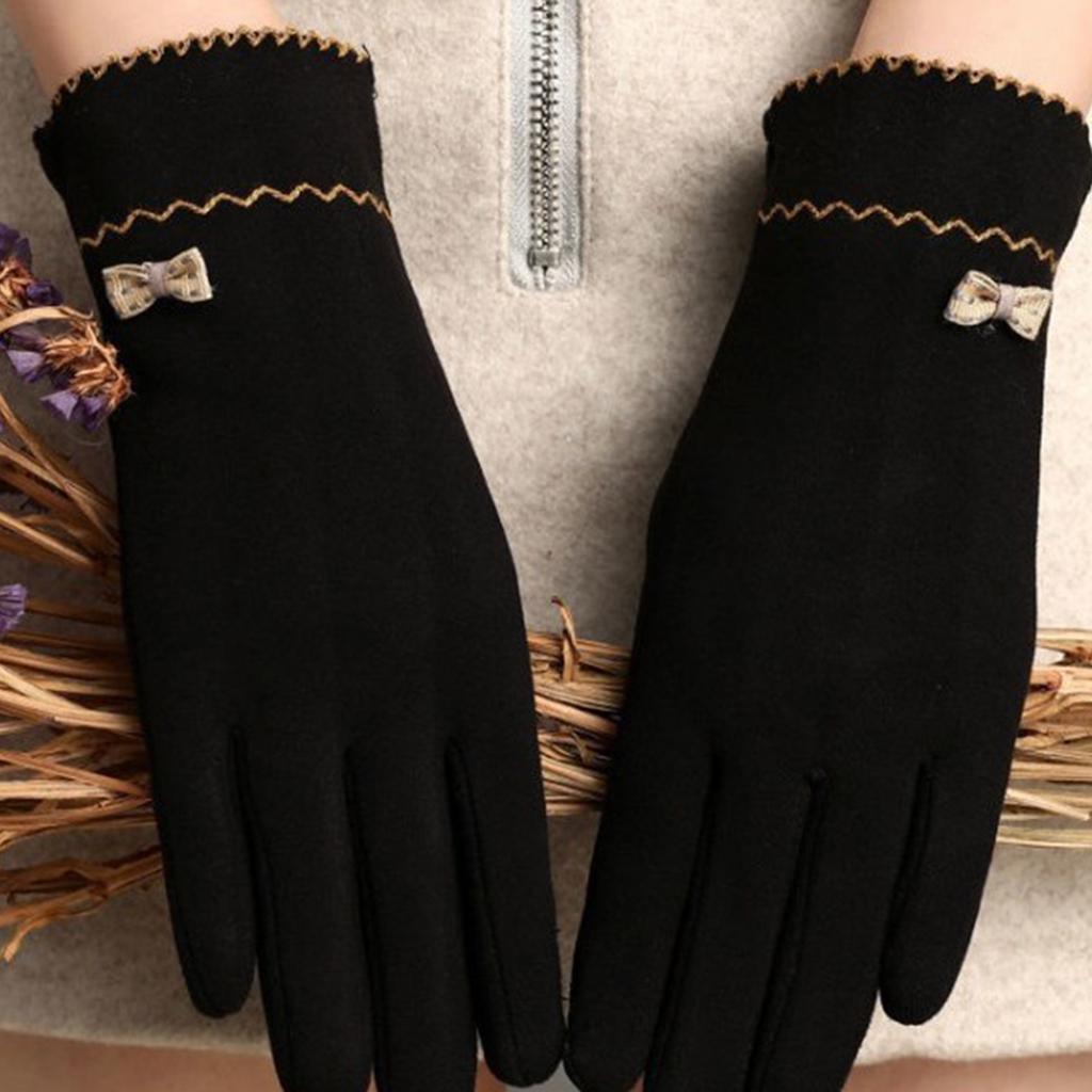Women Winter Gloves with Sensitive Touch Screen for Women Girls Black