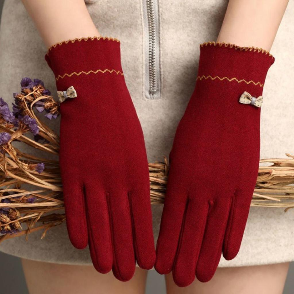 Women Winter Gloves with Sensitive Touch Screen for Women Girls Red