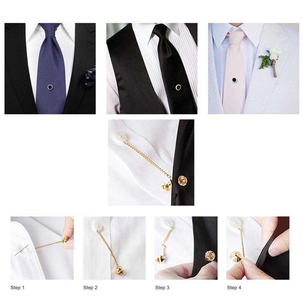 Mens Tie Tack Pins Collar Pin Brooch Lapel Pin for Valentine'S Day Gift gold