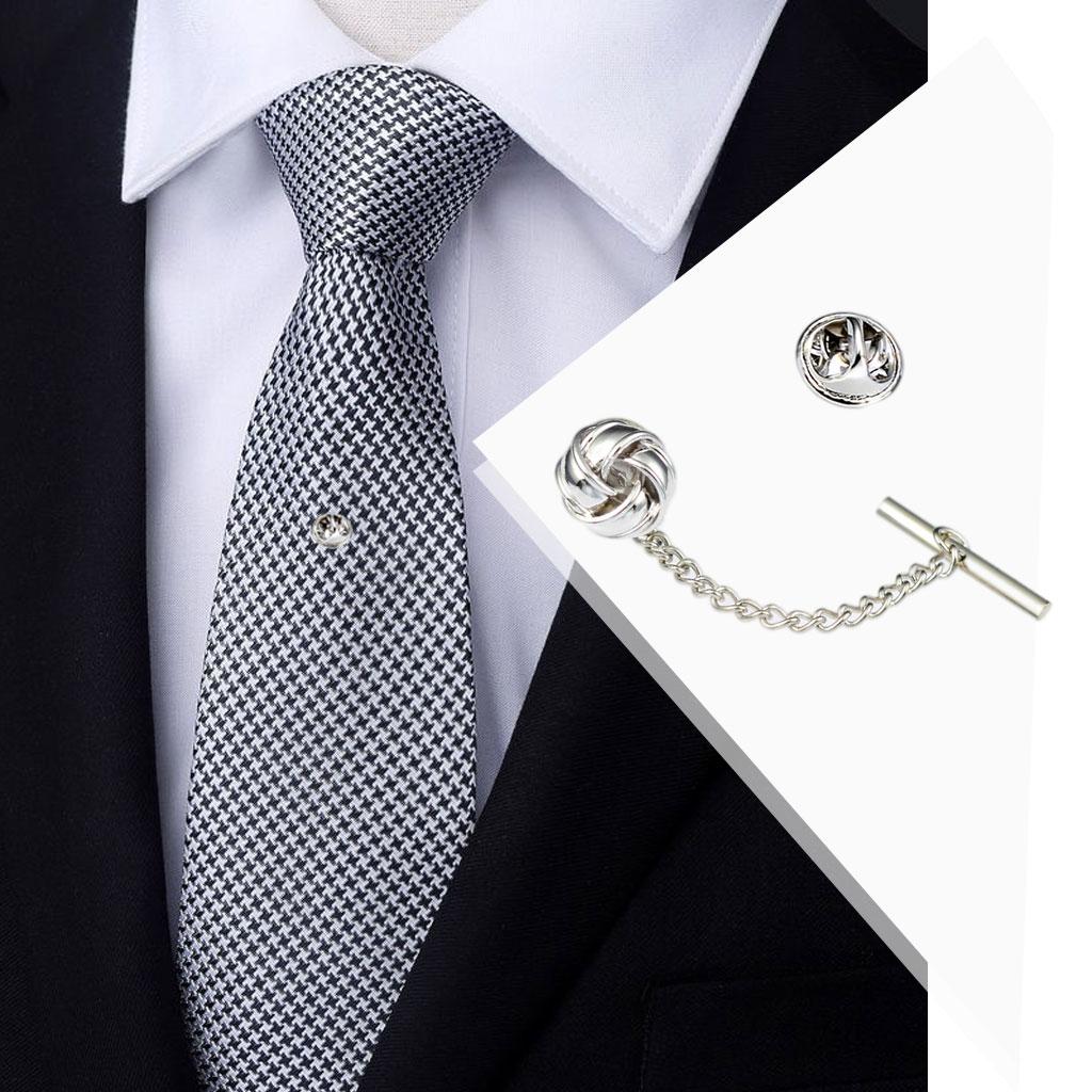 Mens Tie Tack Pins Collar Pin Brooch Lapel Pin for Valentine'S Day Gift silver