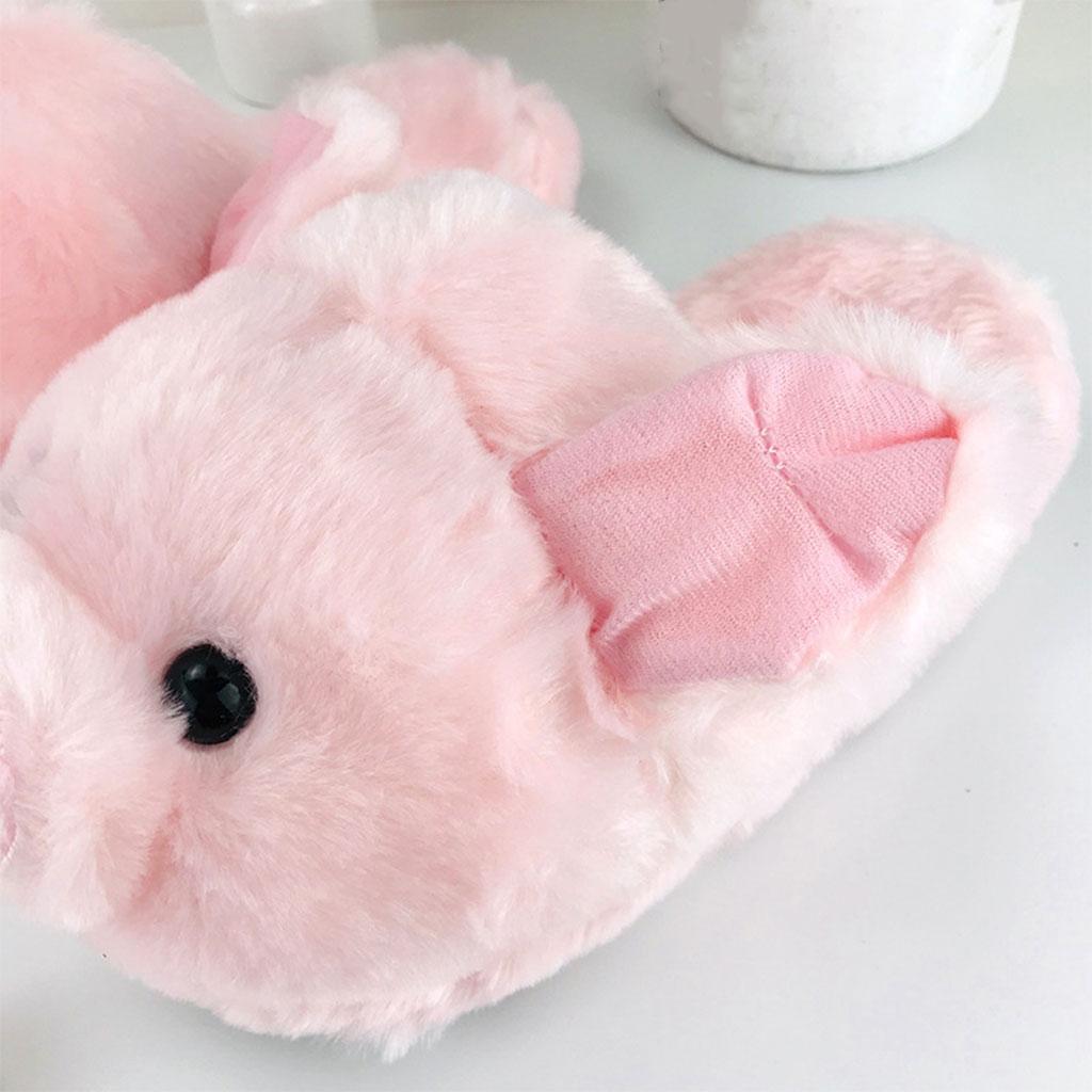 Cartoon Warm Slippers Pink Pig Shape Soft Fall Winter Bedroom Women Shoes