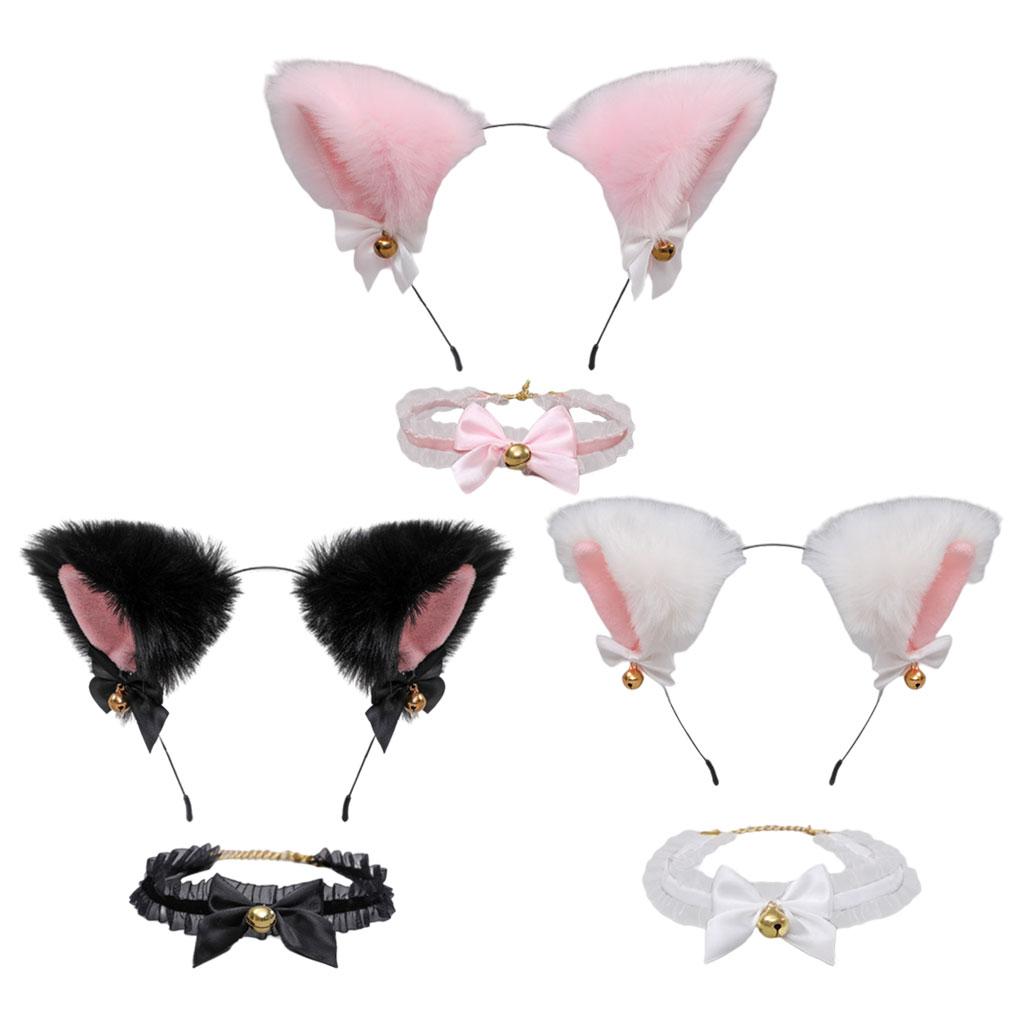 Cat Ears Head Hoop Hair Holder Hairband Headwear Accessories for Festival white
