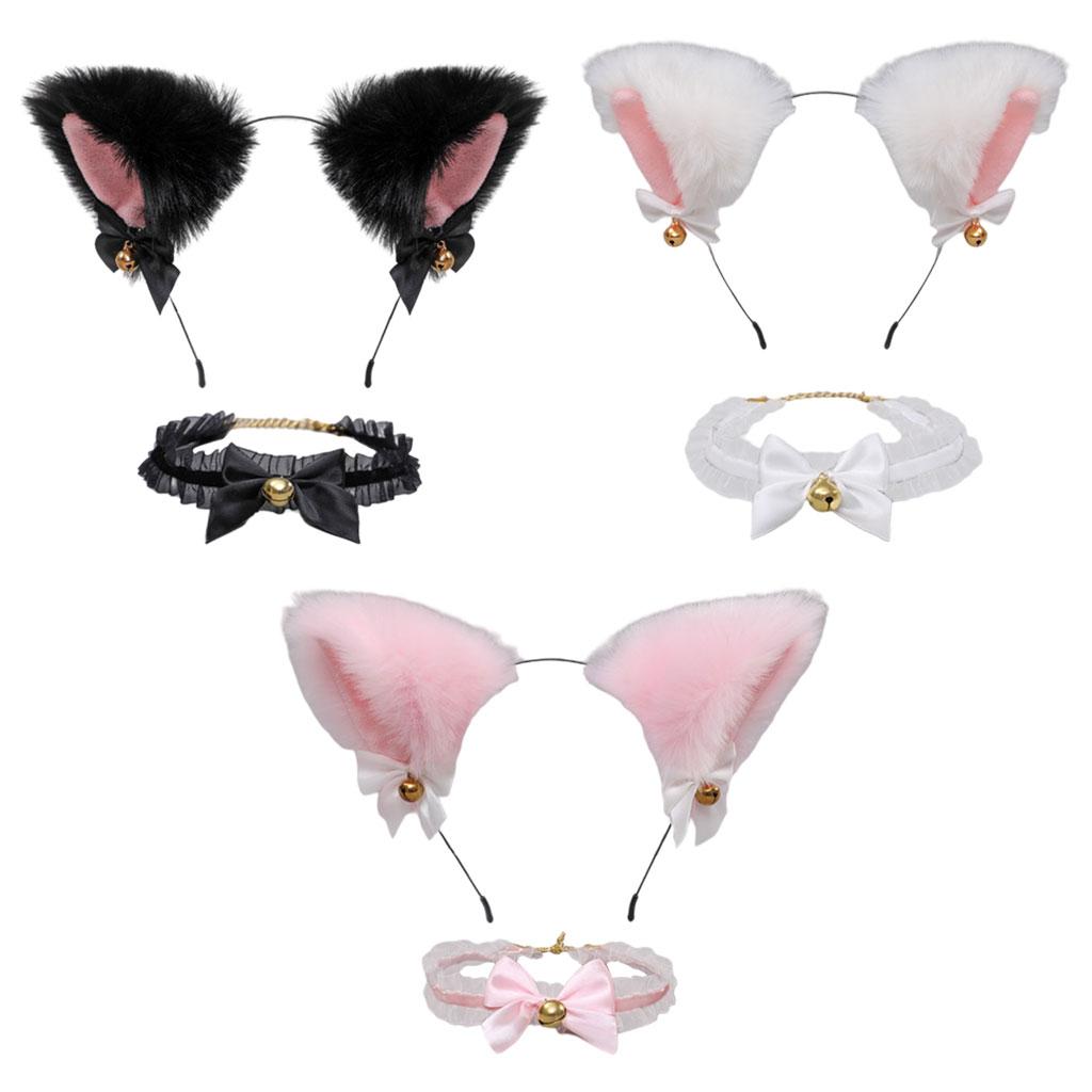 Cat Ears Head Hoop Hair Holder Hairband Headwear Accessories for Festival white