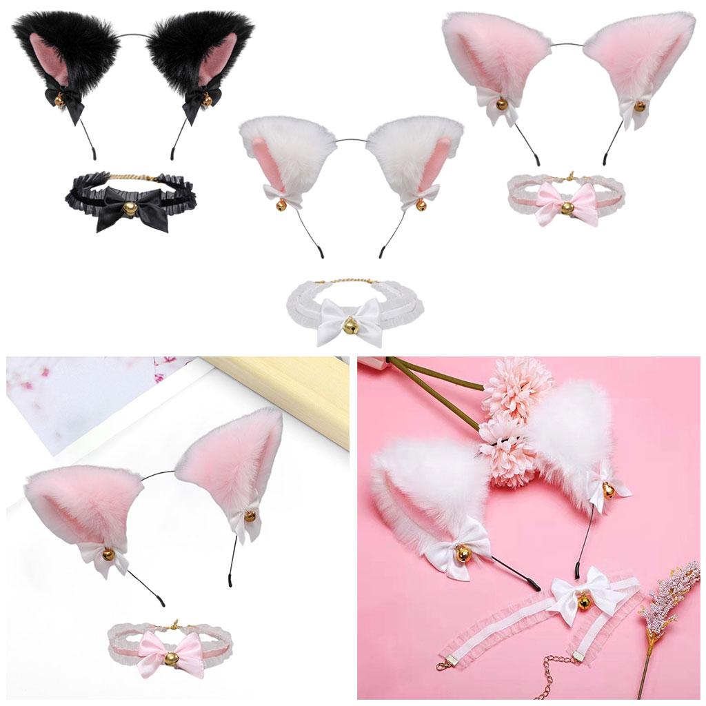 Cat Ears Head Hoop Hair Holder Hairband Headwear Accessories for Festival white