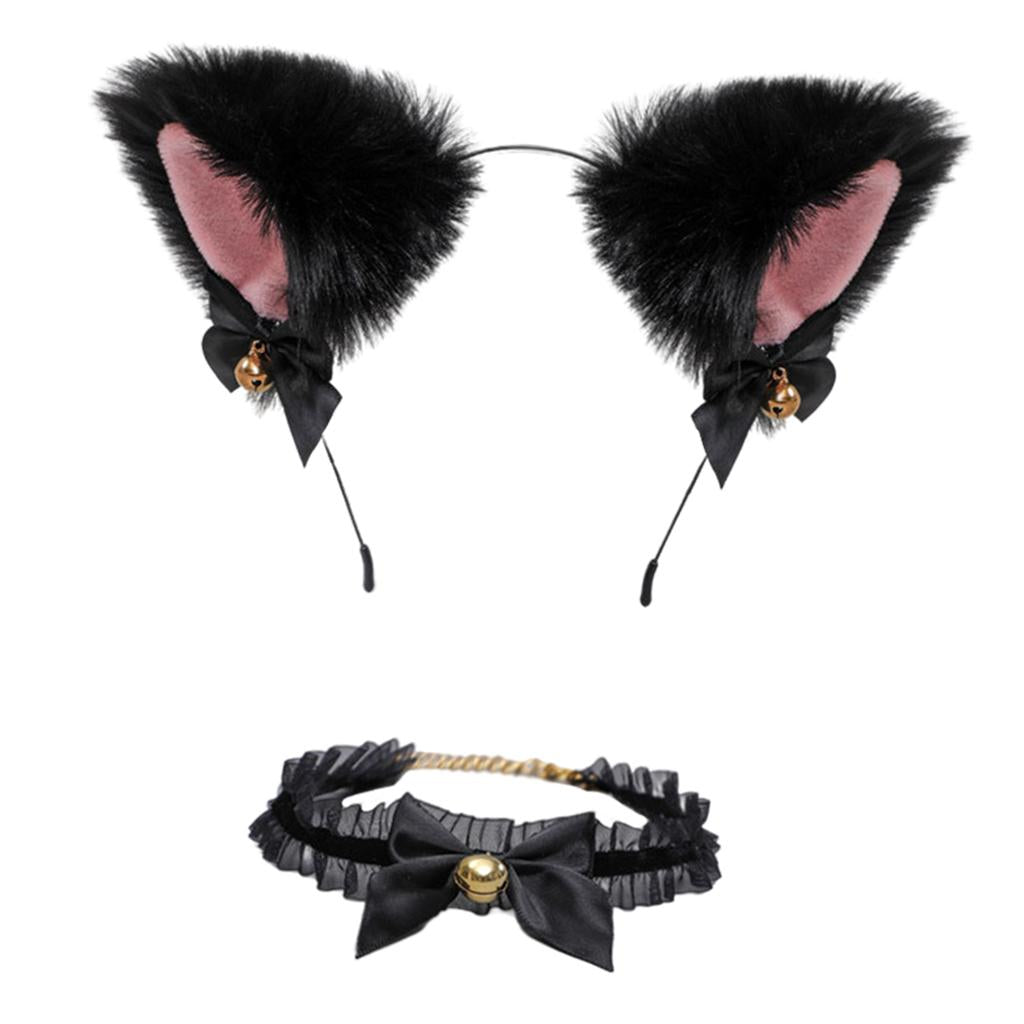Cat Ears Head Hoop Hair Holder Hairband Headwear Accessories for Festival black