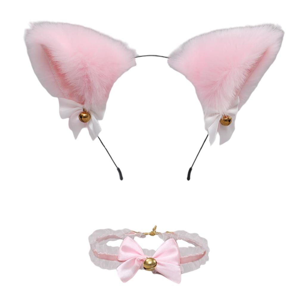 Cat Ears Head Hoop Hair Holder Hairband Headwear Accessories for Festival pink