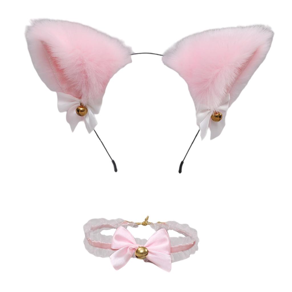 Cat Ears Head Hoop Hair Holder Hairband Headwear Accessories for Festival pink